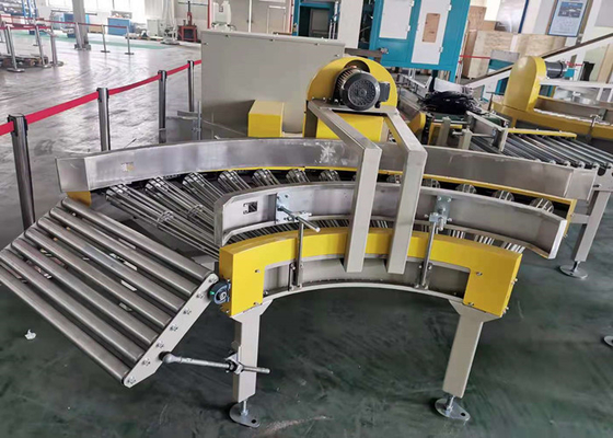 Mobile 220V Curve Palletizing Conveyor Parts Stainless Steel 201 In Food Industry