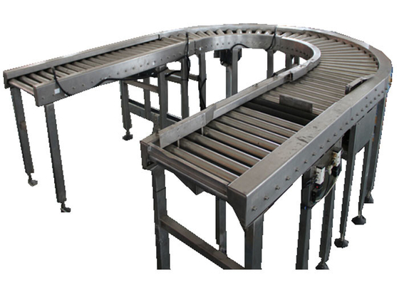 Mobile 220V Curve Palletizing Conveyor Parts Stainless Steel 201 In Food Industry
