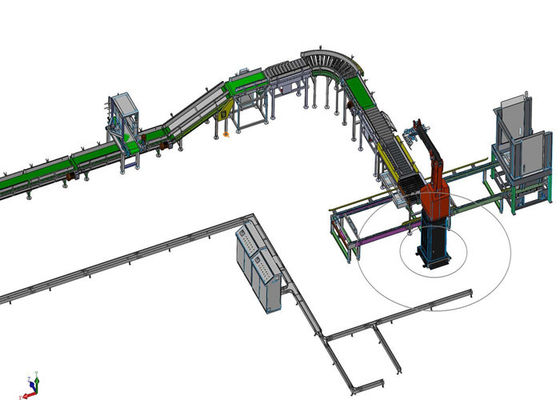 4KW 4 Axes Robotic Bag Palletizer In Fertilizer Production Line
