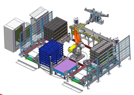 4KW 4 Axes Robotic Bag Palletizer In Fertilizer Production Line